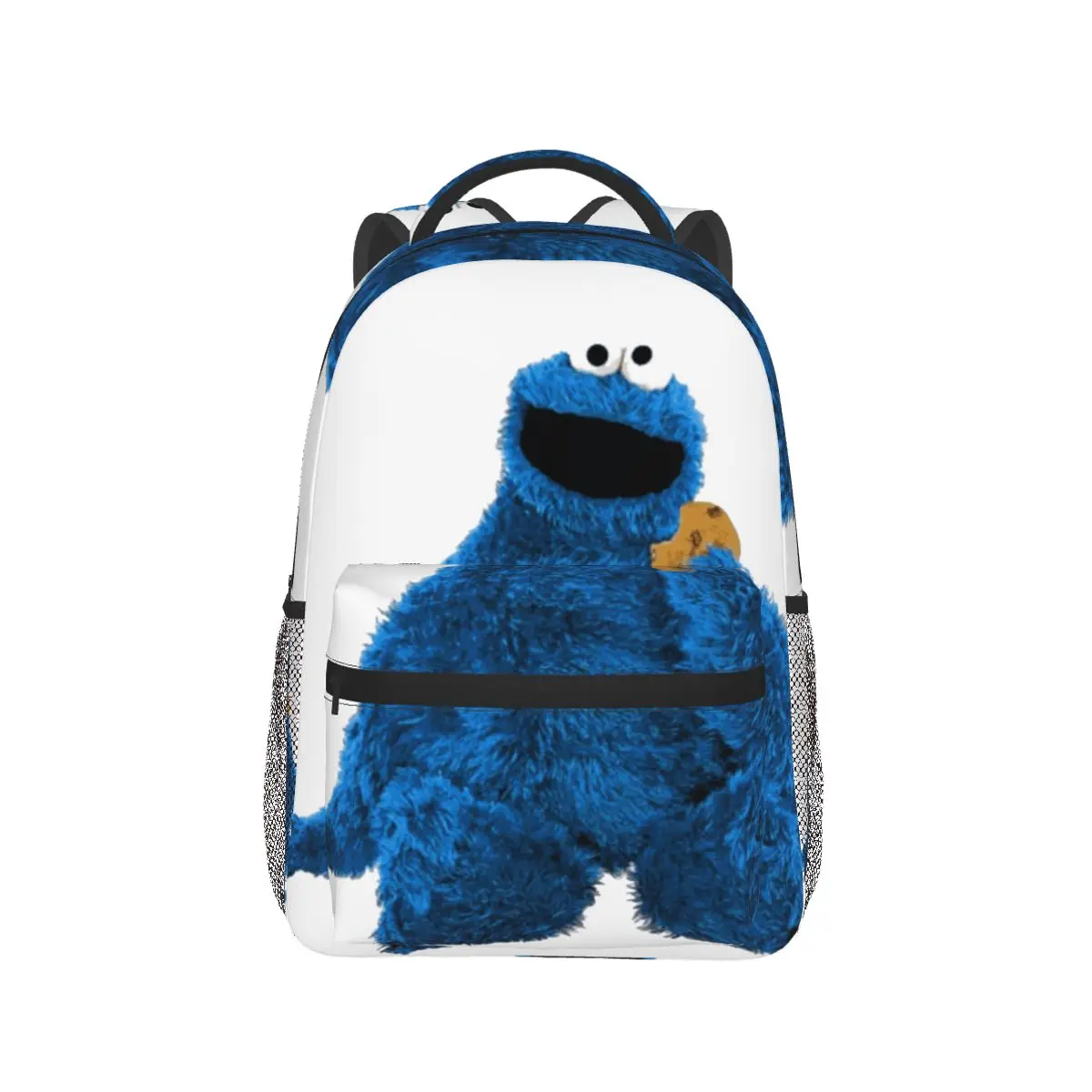 Sacs à dos Cookie Monster pour garçons et filles, cartable pour étudiants, sac à dos de voyage de dessin animé, grande capacité, initié