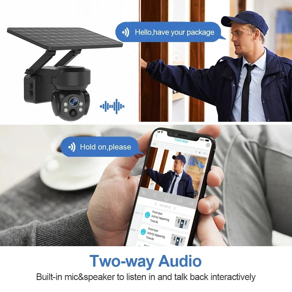 PEGATAH 3MP Solar Camera Outdoor 4G Wifi Camera 4X Zoom Motion Detection Two-way Audio IP65 Waterproof Video Security IP Cameras