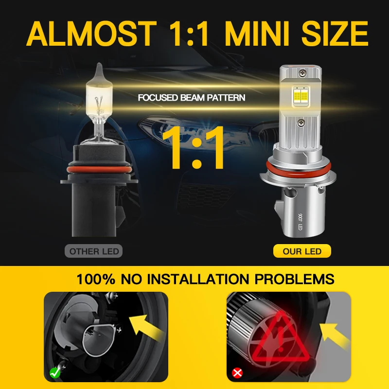 2 قطعة LED سيارة المصابيح الأمامية لفورد اسكورت 1997-2003 9007 HB5 مصباح للسيارات 6000 كيلو 30000LM 12 فولت 40 واط اكسسوارات سيارة الأبيض مصباح ليد #5