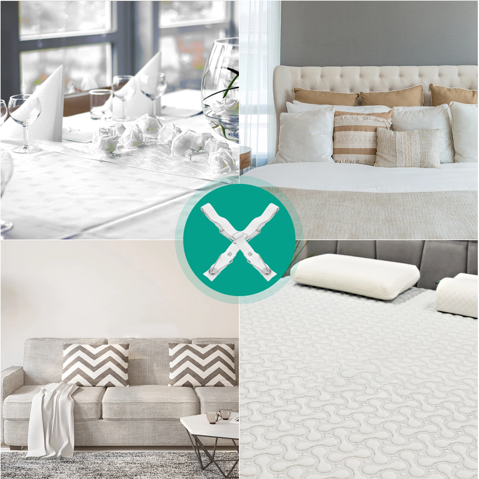 

4 Pcs Mattress Pad Cover Grippers Sheet Holder Anti-s Quilt Fixators Suspenders