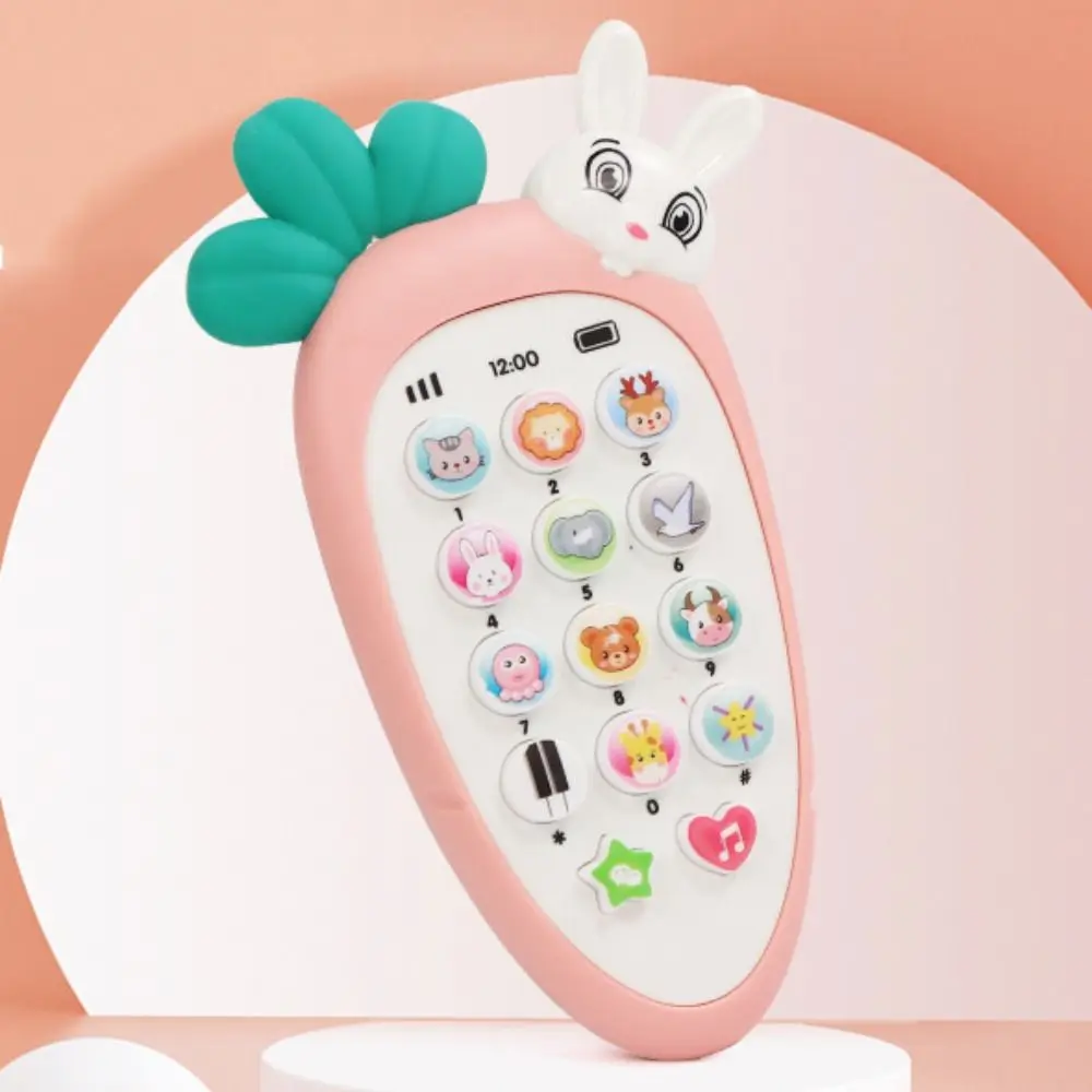 Telefone celular eletrônico para bebê, brinquedo simulação, silicone, controle por voz, dormir, música