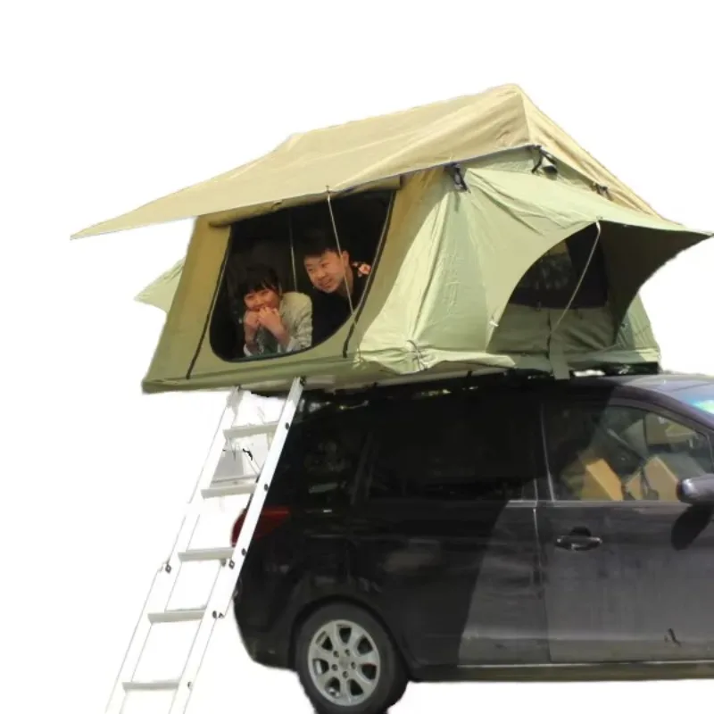 

Modern Automatic Outdoor Camping Car Tent Waterproof Canvas Roof Top with Aluminum Poles and Ladder Portable for 2-4 Persons