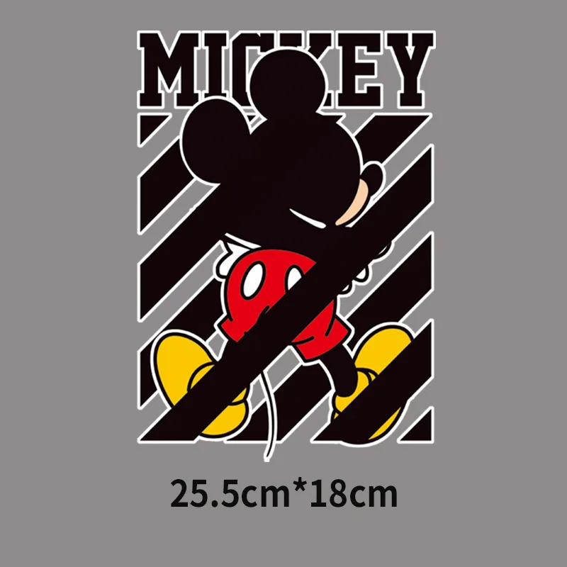 Disney Mickey Mouse Patches Clothing Heat Transfer Stickers for T-Shirt Iron on Patches for Clothes for Boys Girls Kawaii Custom