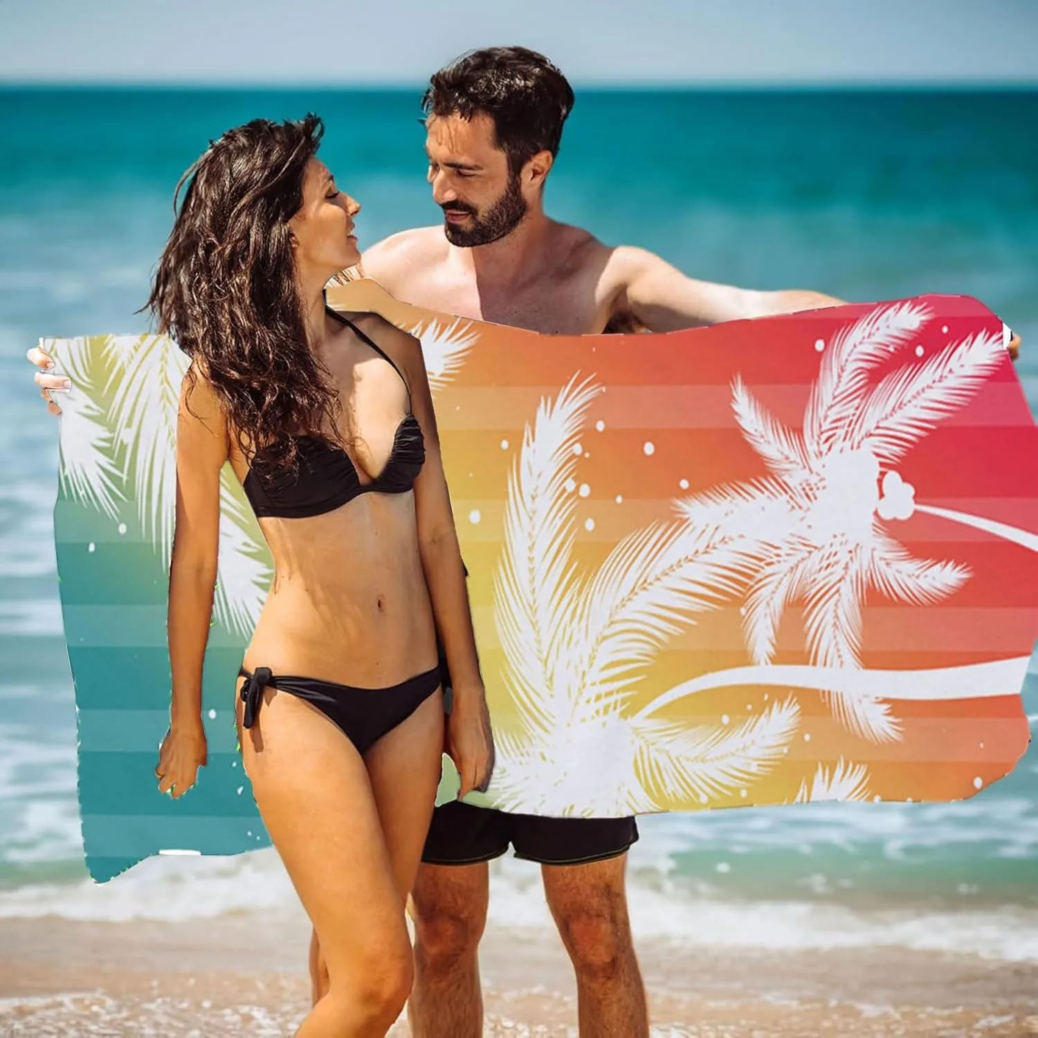 Coconut tree pattern Beach Towel for Family stuff friends Gifts Quick-Dry Towel For Bath Yoga Tourism Beach GYM Camping Swimming