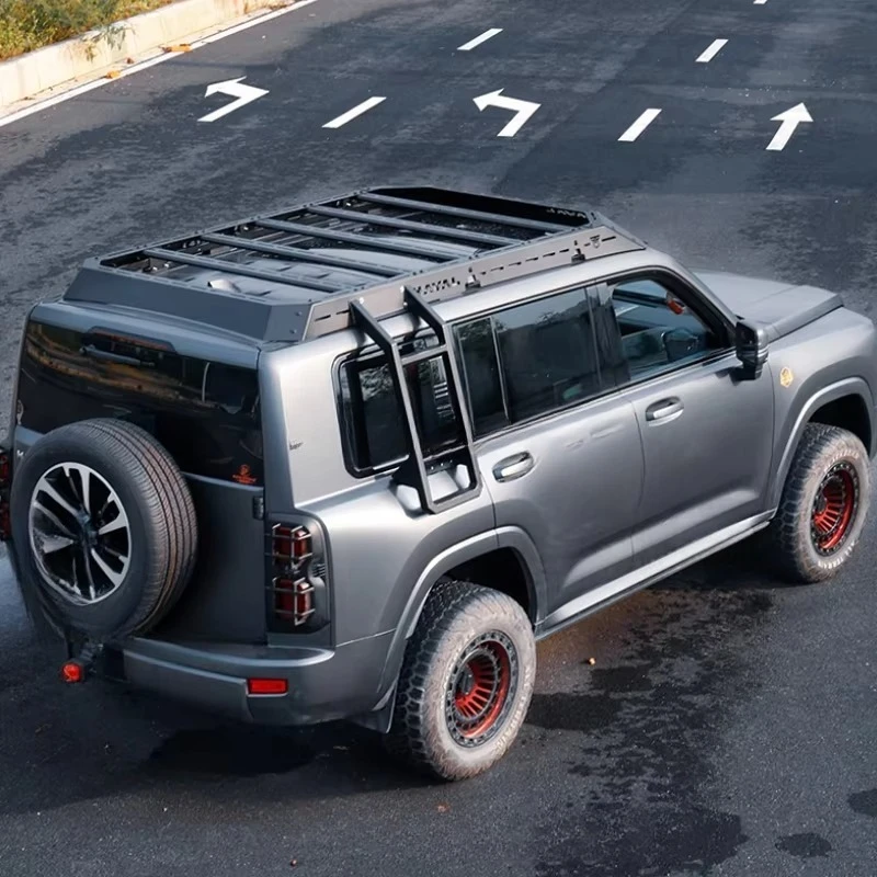 New Design Car Body Parts Aluminum Alloy Side Ladder Detachable Luggage Roof Rack for Haval H9 2025 Accessories