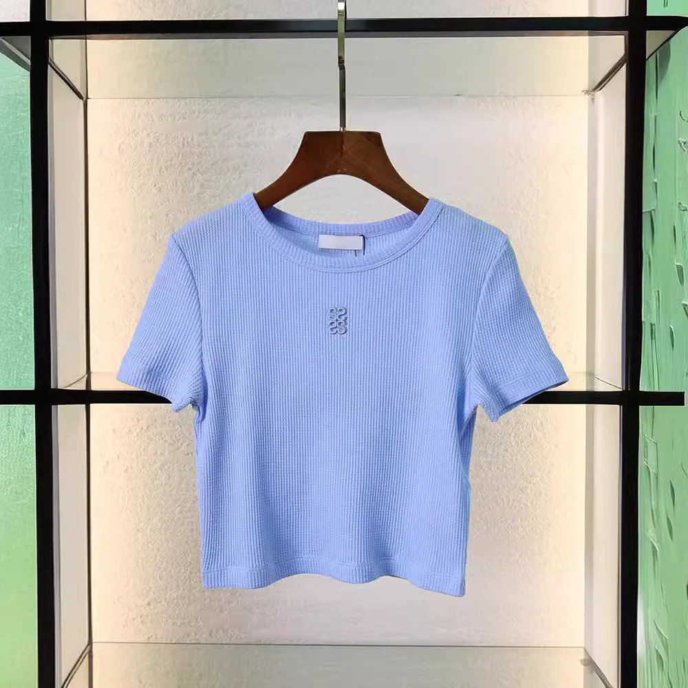 

Облегающая круглая футболка Ne ort Sve с вышитыми буквами и узором Wfle, летнее новое поступление, женская модная повседневная одежда