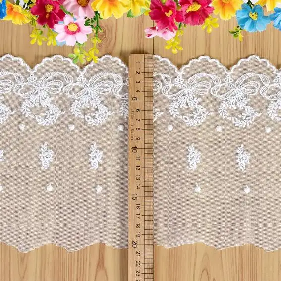 

Ширина: 19,8 см (7,79 дюймов) Изысканный узор в виде банта, сетчатая вышивка, кружево, модное кружево, декоративное кружево для рукоделия, шитье (SSA-4715)