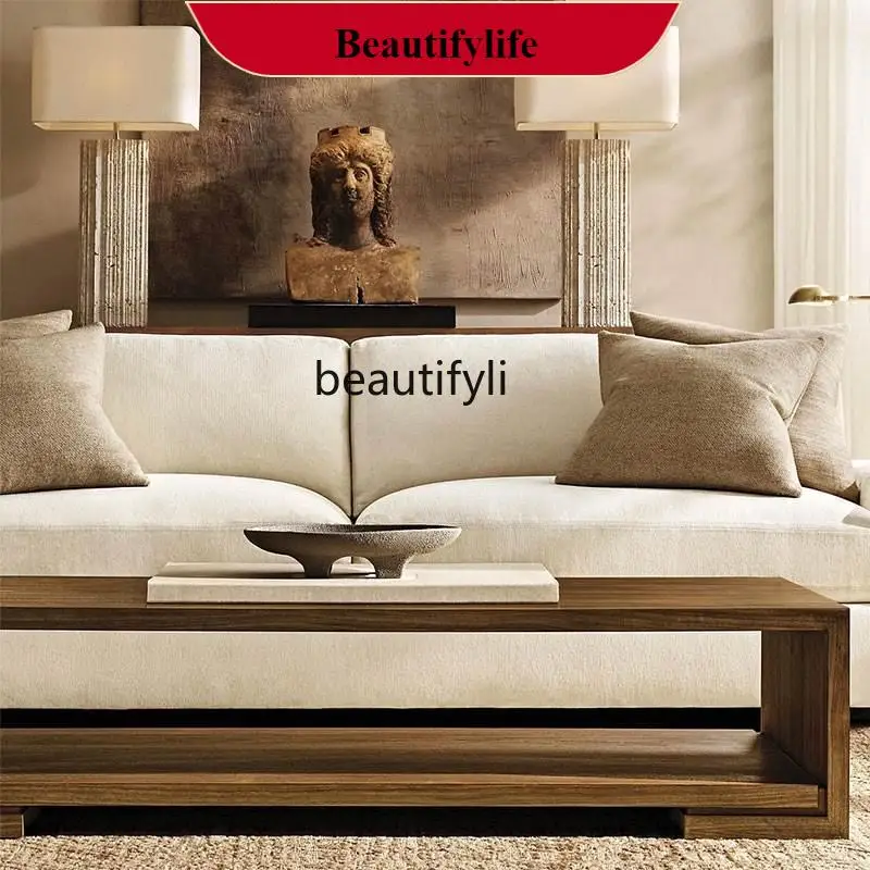 

G1218 American country solid wood rectangular coffee table designer coffee table light luxury living room tea table