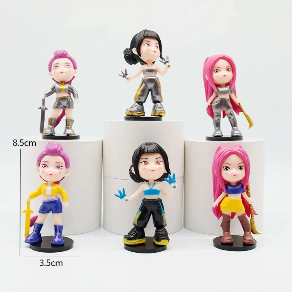 6 pz/set Kpop Demon Hunters Figura Giocattolo Del Fumetto Rumi/Mira/Zoey Action Figure PVC Decorazione Del Desktop Modello Bambola Giocattolo Ventole Regalo