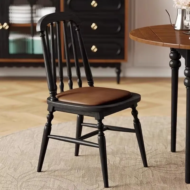 Sedia da pranzo rustica in legno Ristorante imbottito Sedia da pranzo dal design francese Sedia da pranzo rilassante della metà del secolo Sillas Comedor Mobili per la casa