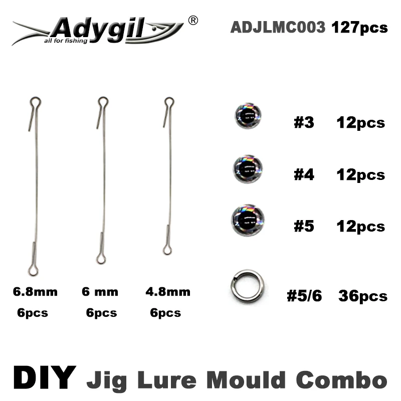 Adygil pesca fai da te 127 pezzi stampo per esca in metallo Combo 1/4oz 1/2oz 3/4oz 3 cavità