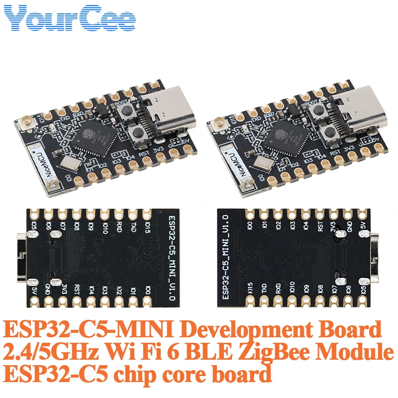 10PCS/1PC ESP32-C5-MINI Development Board 2.4/5GHz Dual Band Wi Fi 6 BLE ZigBee Module ESP32-C5 chip Core Board