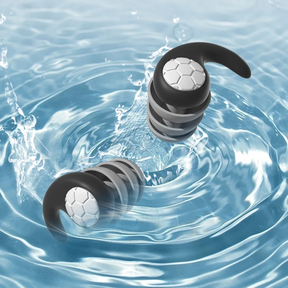 Silicone Sleeping Earplugs Canceling Noise 3 Layers Swimming Ear Plugs Reduction Soundproof Lightweight Swim Pool Accessories