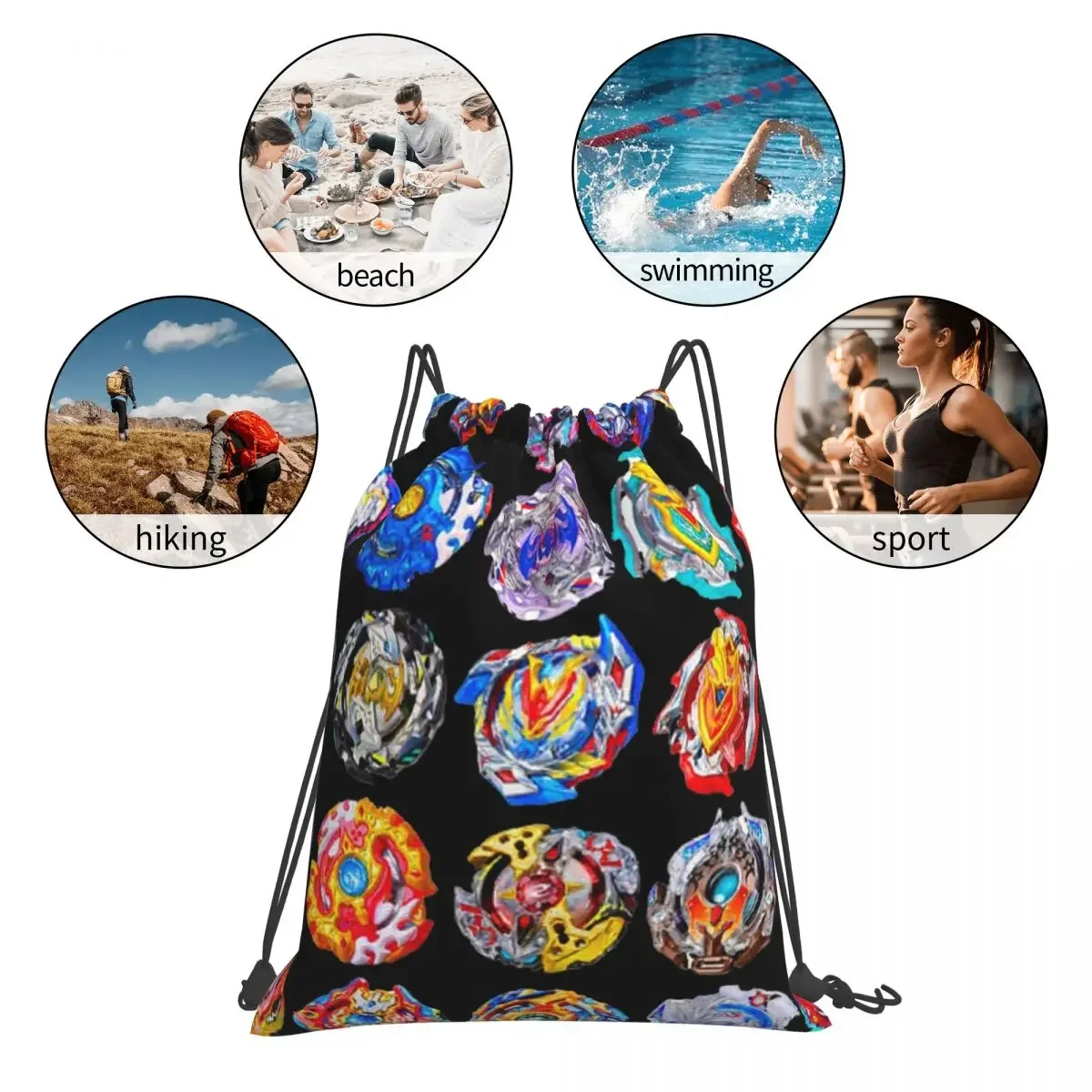 Рюкзаки Beyblade Burst, повседневные портативные сумки на шнурке, карманная сумка для хранения на шнурке, сумки для книг для мужчин и женщин, студентов