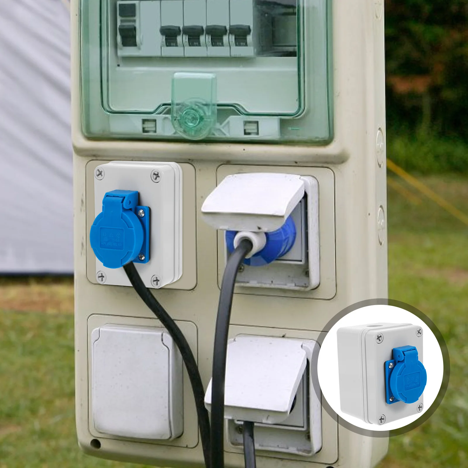 

Single Outlet IP65 Outdoor Waterproof Switch Socket Box Weatherproof Electrical Outlet Cover Safety Plug Protector for Home