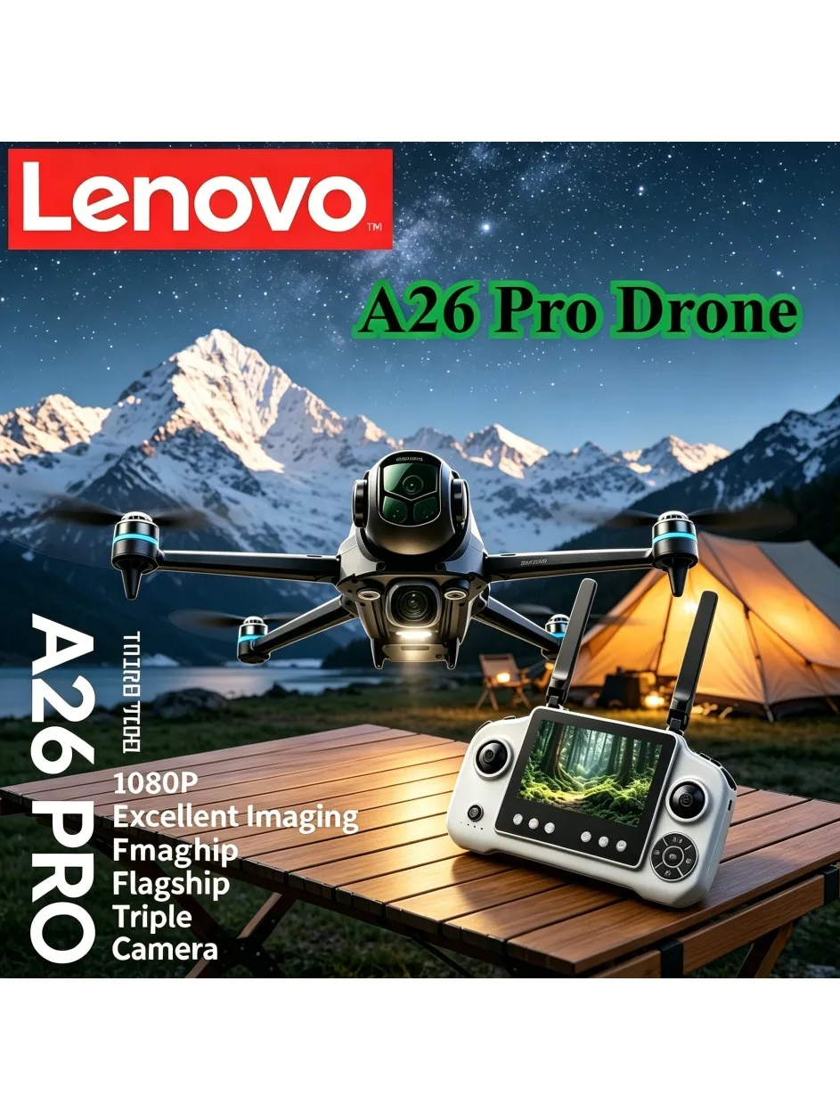 Lenovo A26 Pro Drone 4K HD 8K Drievoudige Camera FPV Borstelloze Motor Obstakelvermijding Opvouwbare RC Quadcopter Professionele Luchtfotografie - afbeelding 2