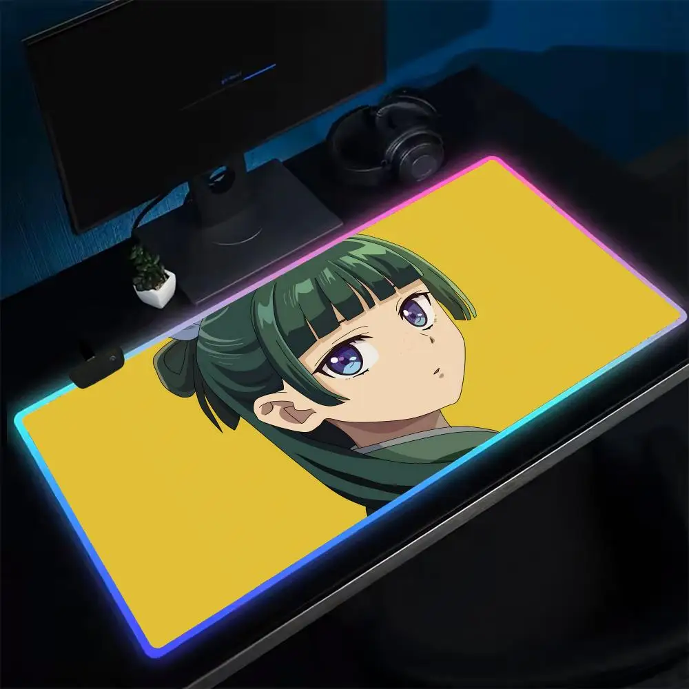 T-The Apothecary Diaries Mouse Pad Anime Gaming Mouse Pad LED Table Pads Backlit Rubber Desktop XXL Mousepad RGB Desk Mats