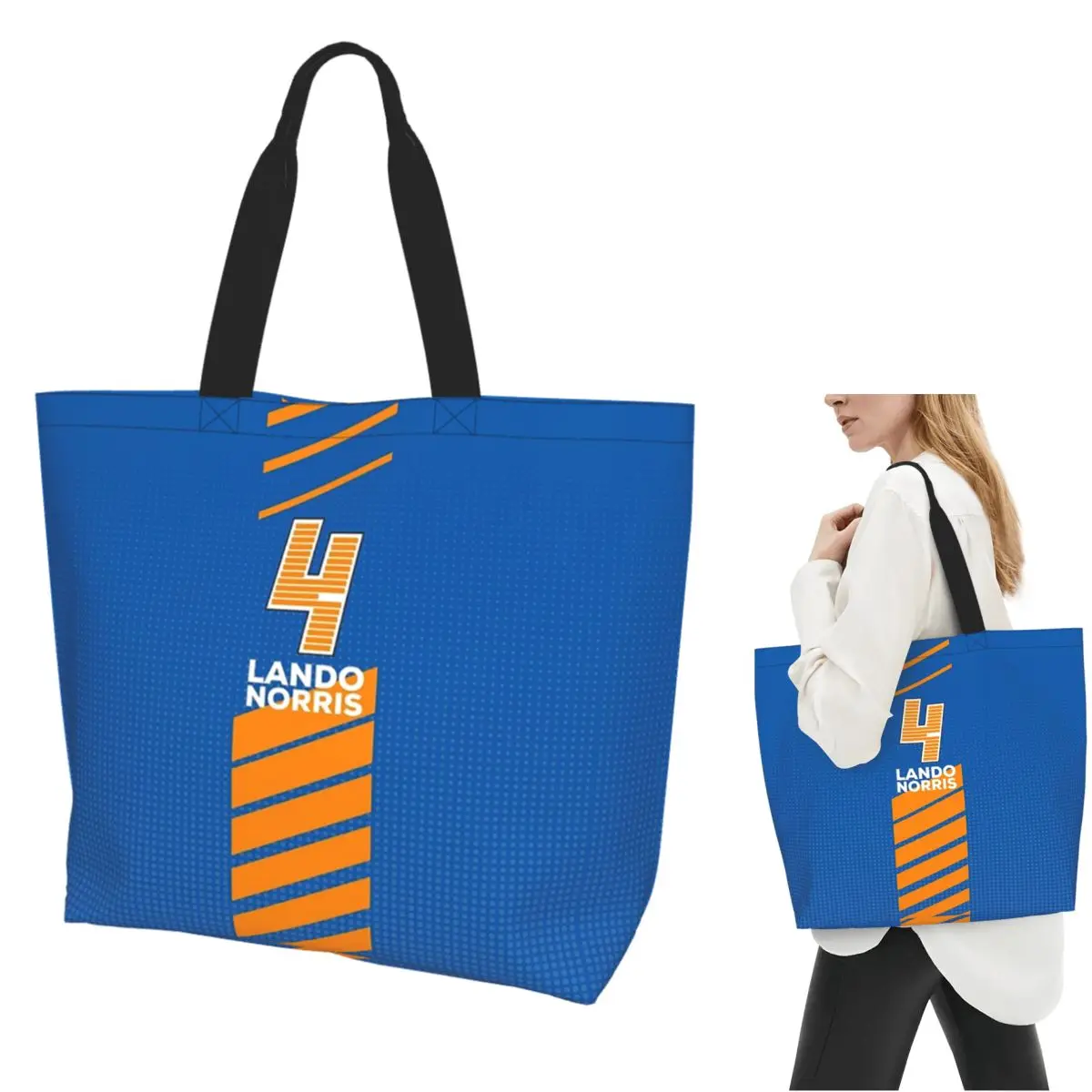 

Lando Norris 2022 Shopping Tote Bag Canvas Large Capacity Shoulder Bags Shopper Grocery Handbag for Women