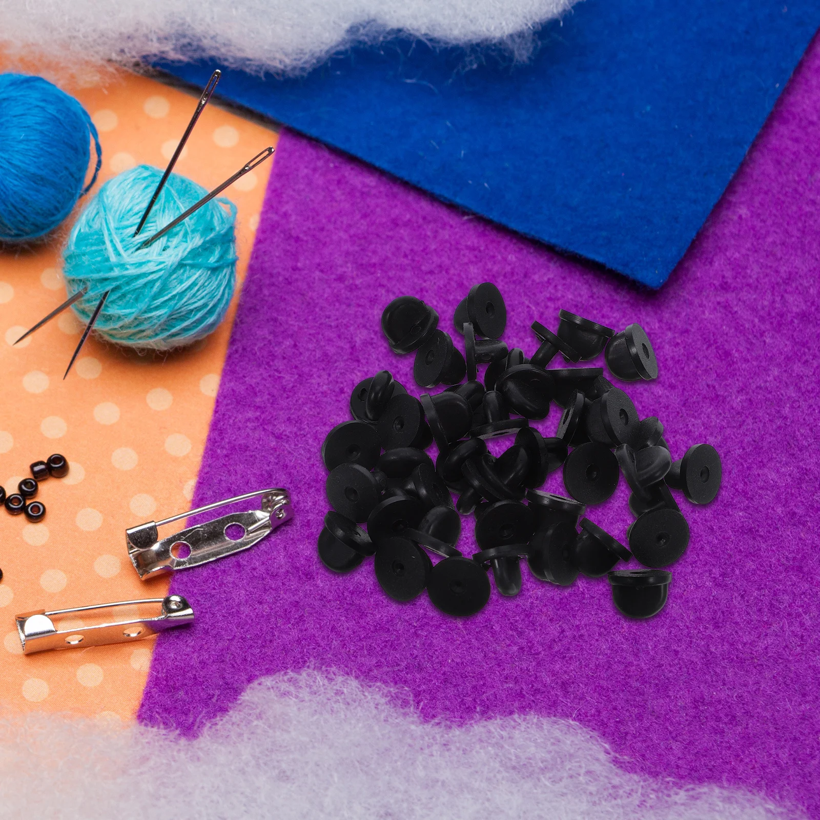 

150pcs Locking Pin Backs Universal Rubber Pin Keepers For Brooches Badges Medals Secure Non-Slip Silicone Clasps With Storage