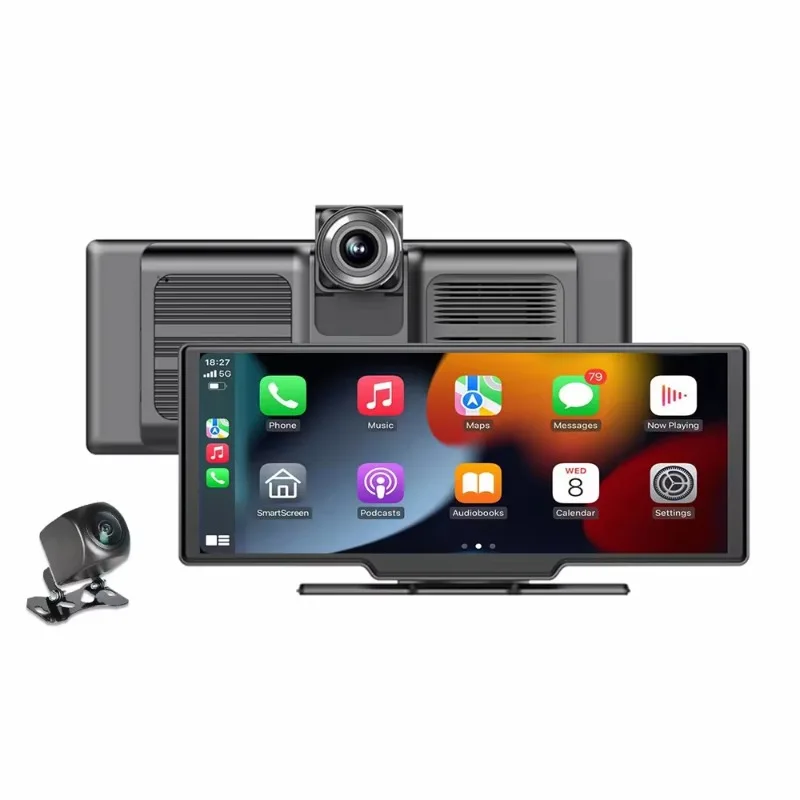 H805D 10.26" IPS Touchscreen 4K DVR Portable Car Wireless CarPlay Android Auto Monitor