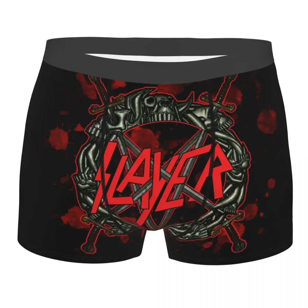 Custom Heavy Metal Rock Slayers Logo Boxers Shorts Men Thrash Ban Briefs Underwear Funny Underpants