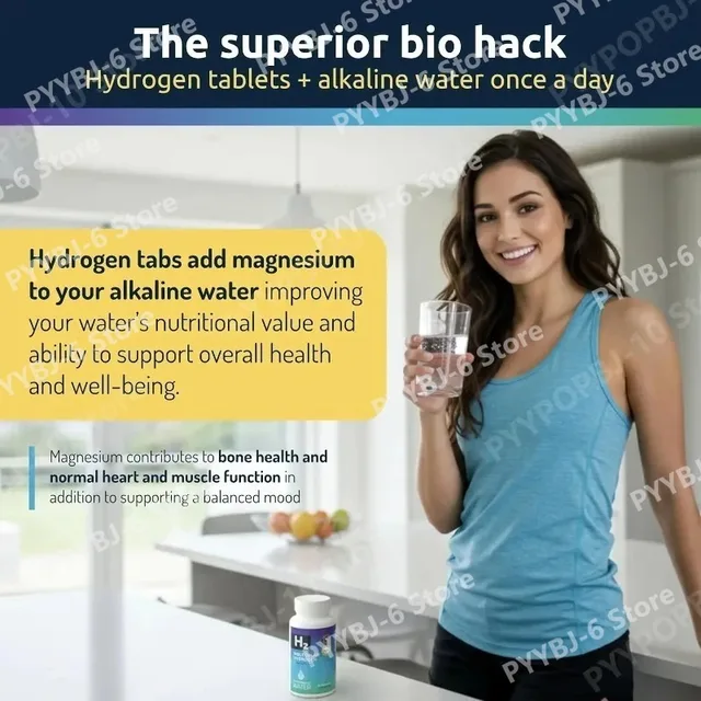 Hydrogen Water Tablets Magnesium 12 PPM H2 Molecular Hydrogen Effervescent Tablets for Drinking Water Energy Wellness 90 Tablets 3 Hydrogen Water Tablets Magnesium 12 PPM H2 Molecular Hydrogen Effervescent Tablets for Drinking Water Energy Wellness 90 Tablets 3