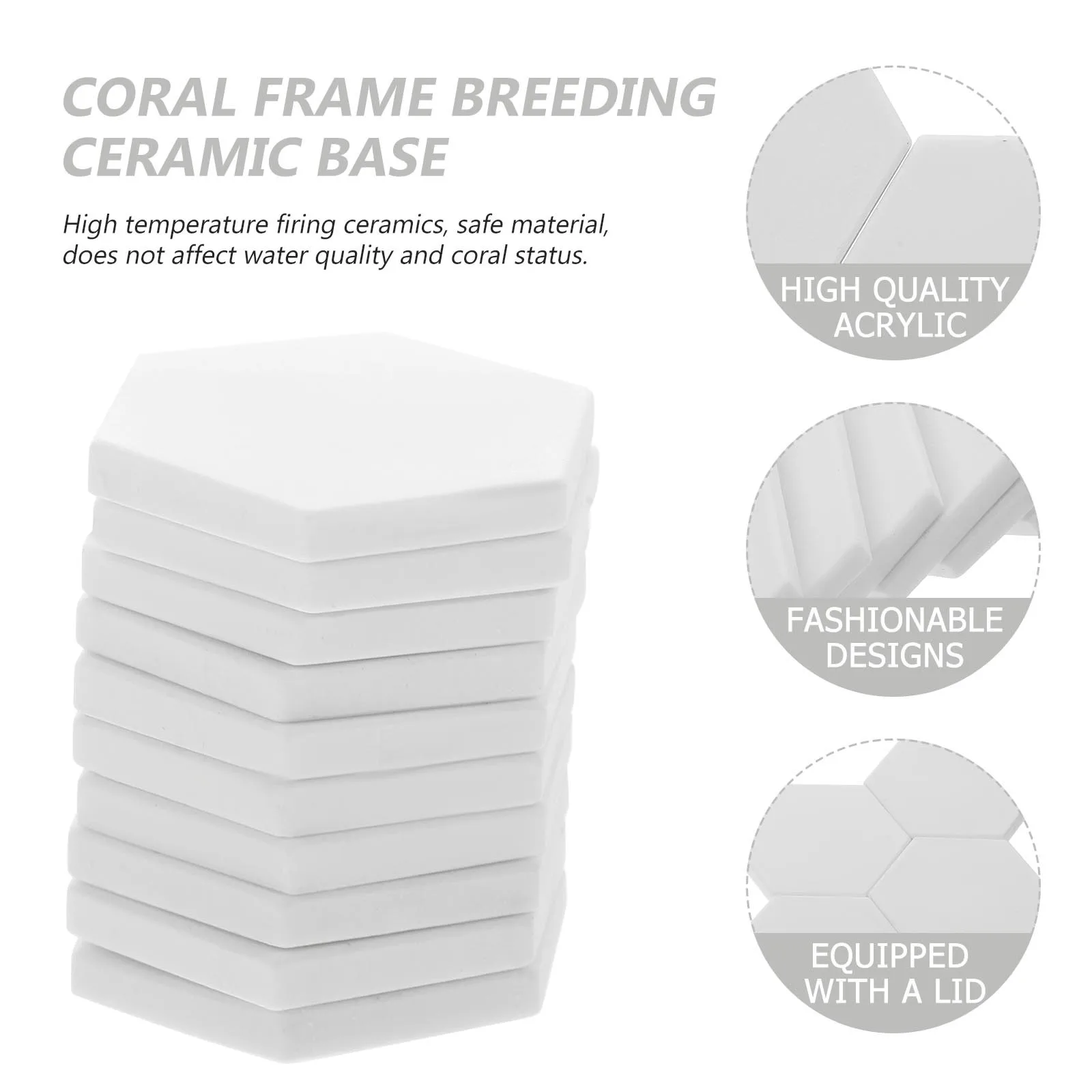 

10Pcs Coral Bases Ceramic Aquarium Coral Frag Stand for Hard Branching Corals Breeding Fish Tank Supplies Fish Tank Supplies