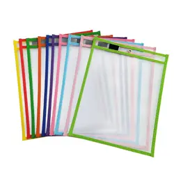 10x Heavy Duty Pockets Ticket Holders Sheet Protectors Clear Washable