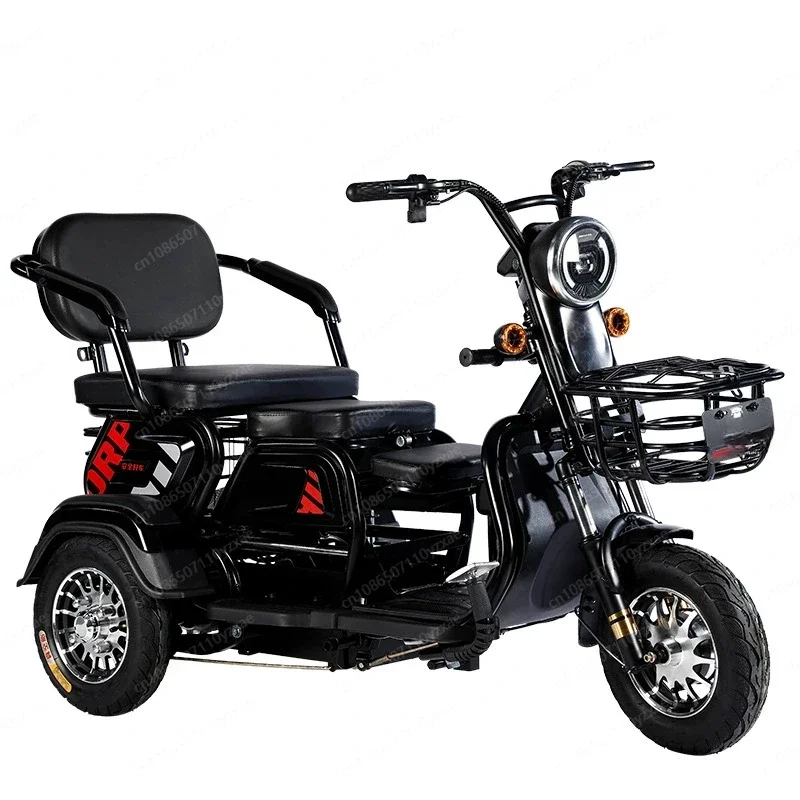 

Electric Tricycle Three Wheels 24 Inch Adult Cargo Electric Bike with Basket Fat Tire 3 Wheels Lead Acid Battery/Charger