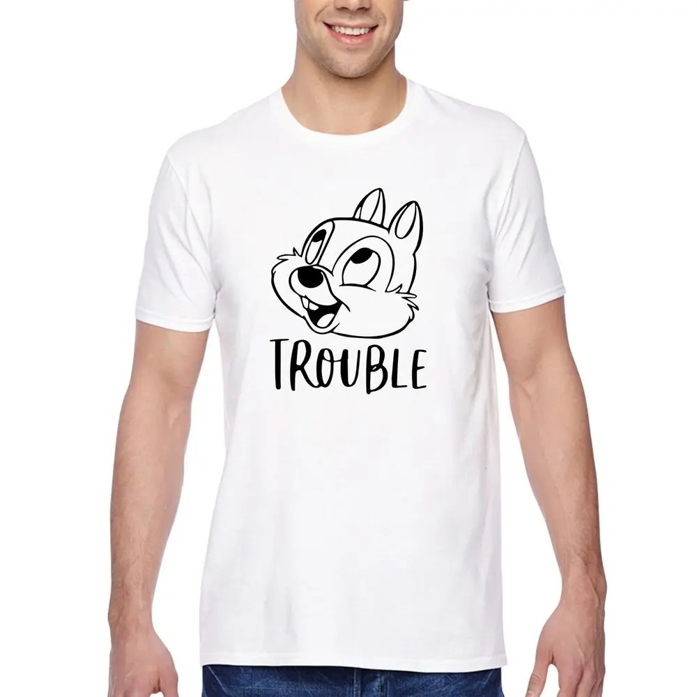 Apparel Men's Tee Trouble Chipmunk Magic Family Kingdom Crewneck T-shirt Anime Graphic T-shirts For Men