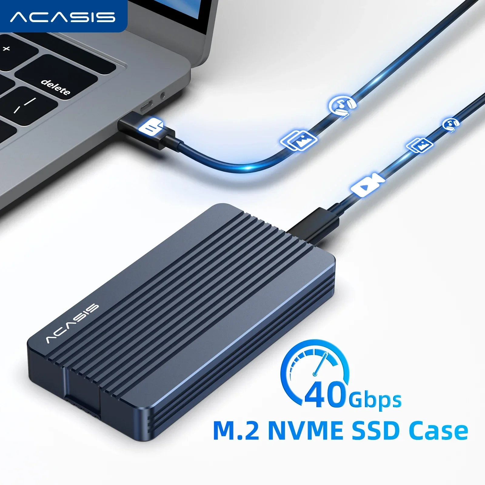 

Acasis 40Gbps SSD Case M.2 NVMe Enclosure For Macbook iPad Pro 2500-3000MB/S Data Transfer Speed For Data Storage
