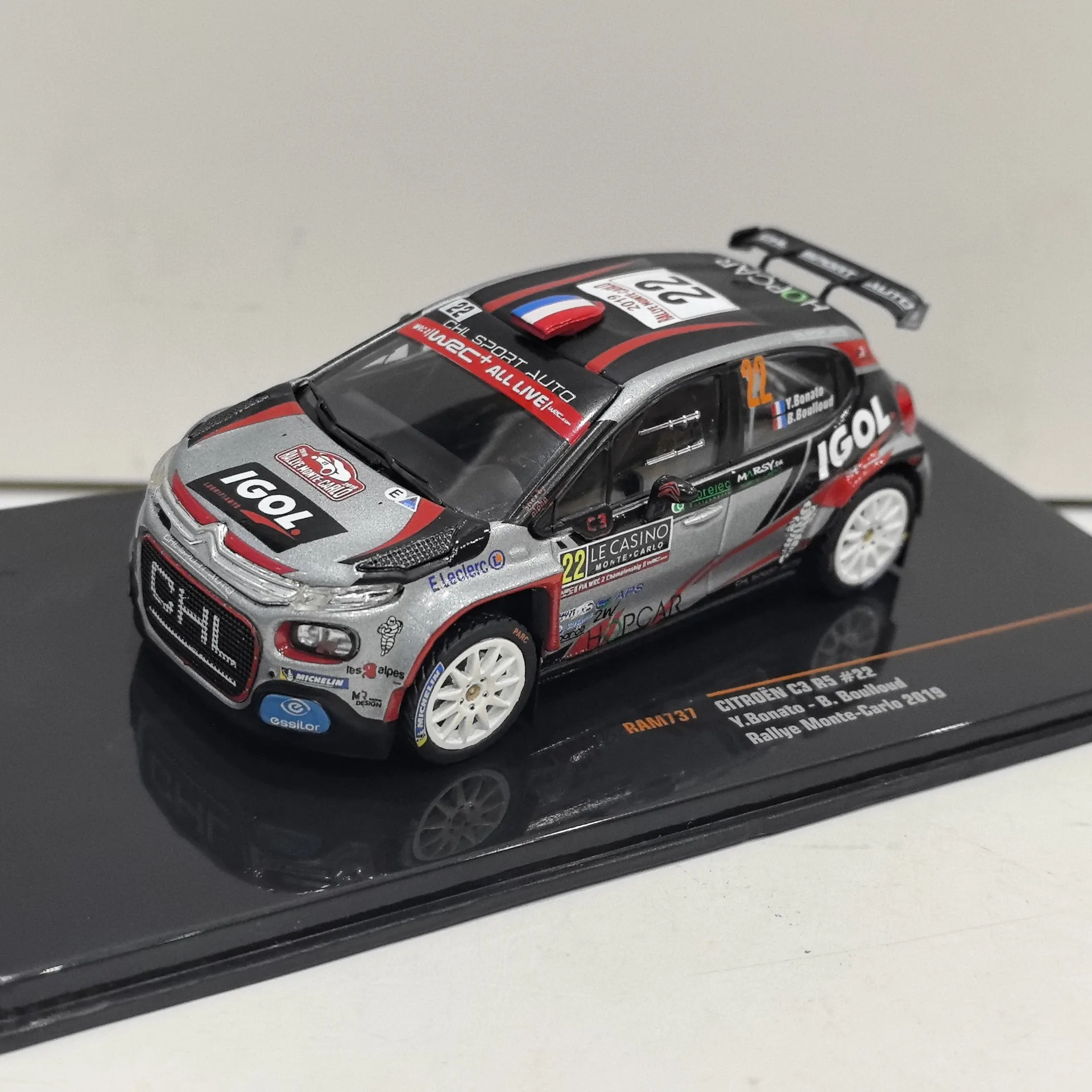 

Diecast IXO 1/43 Scale CITROEN C3 #22 2019 Citroen Car Model Alloy Car Mode Collectible Toy Gift Souvenir Display Ornament