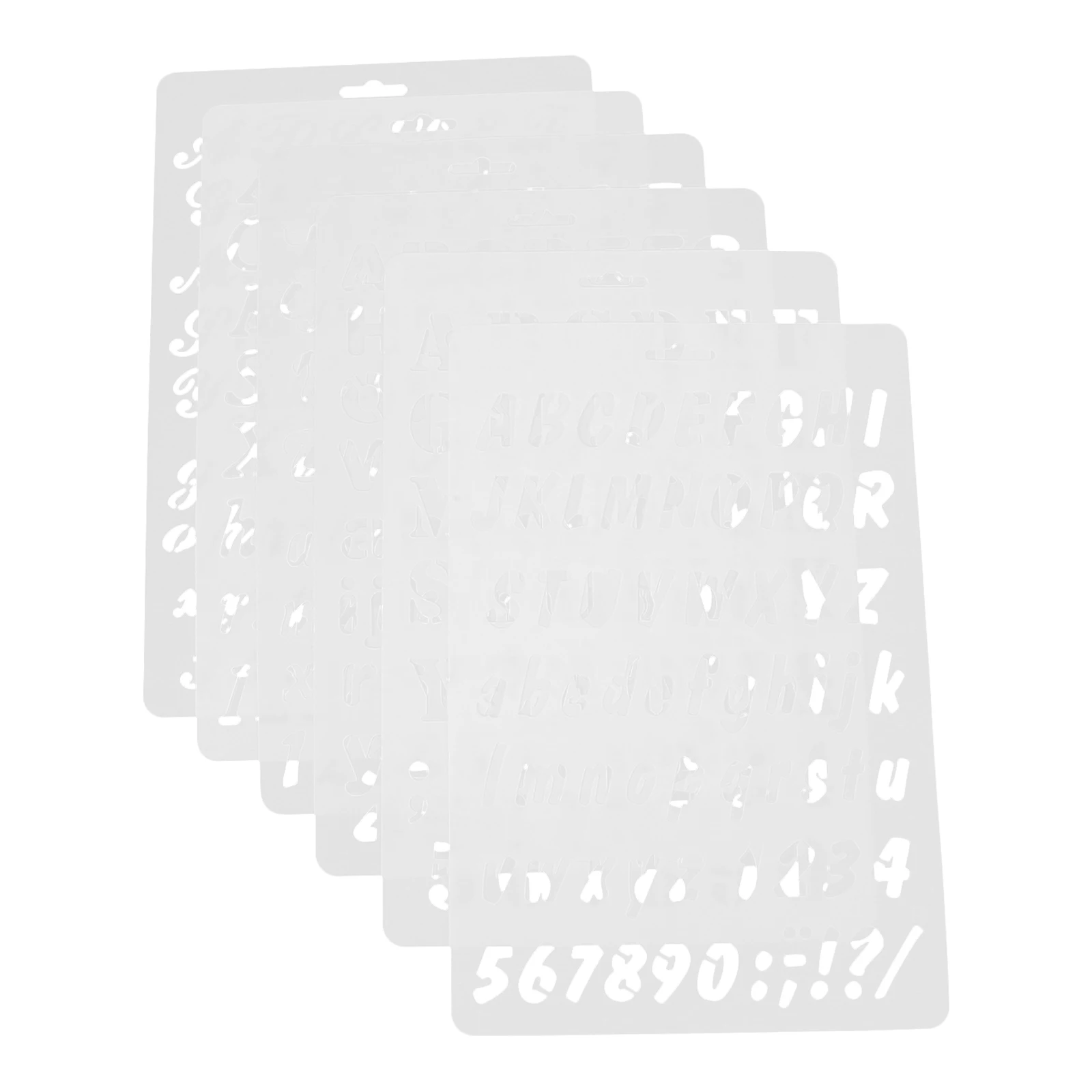 

6pcs Letter Template Alphabet Tracing Stencil Small Drawing Graffiti Painting Craft Reusable Wood Canvas Walls Geometric Mold