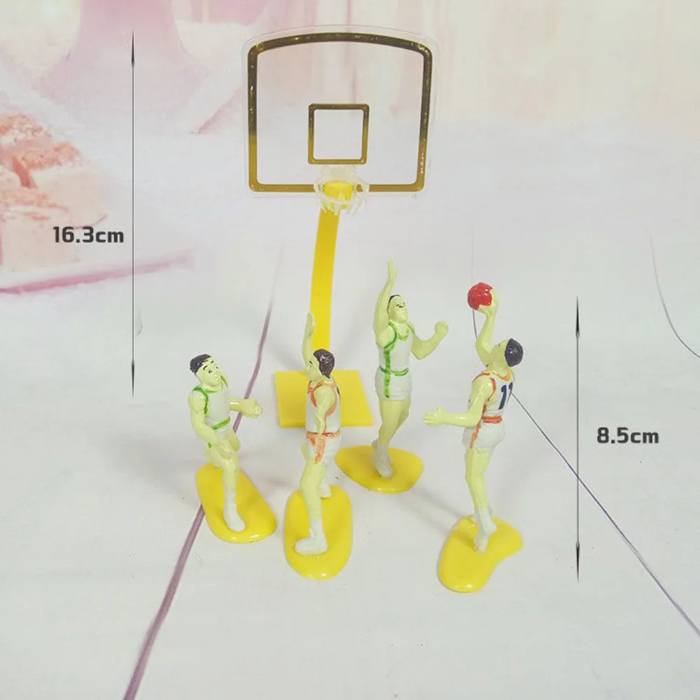 

1Set Basketball Theme Cake Decoration Lovely Cartoon Design with Stand-Up Ball and Player Figures for Birthday Party Baking