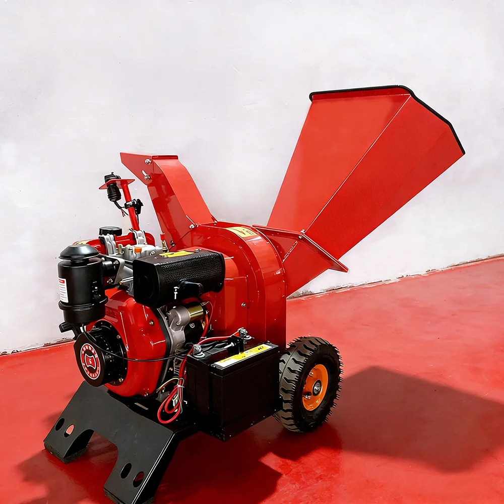 2025 Bestselling 50mm Diesel Wood Chipper, Garden Chipper Piecer Heavy-Duty Wood Chip Machine Essential Equipment for Forestry