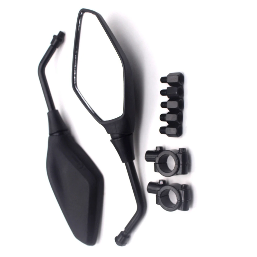 1 Pair Motorcycle Rear Mirror Universal Side Mirror for Honda Kawasaki Suzuki Vespa Cruiser Street Bikes with 8mm and 10mm Screw