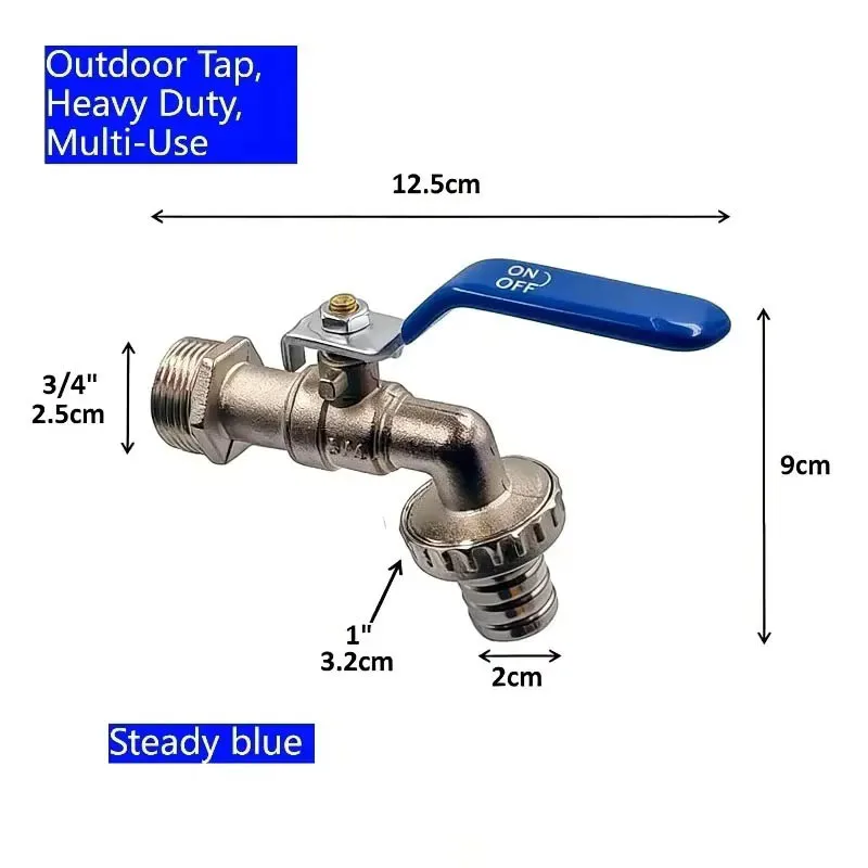 3/4-Zoll-1-Zoll-Gartenhahn aus Zinklegierung – Multifunktionaler Außenhahn zum Gießen, Autowaschen und für den Küchengebrauch – Detail 2