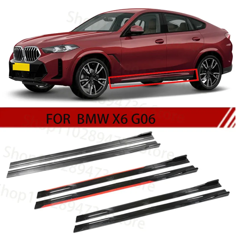 FOR BMW X6 G06 2M Car Side Skirt Extension Plate Lip Separator Bumper 2.18M Racing Side Spoiler