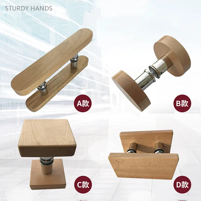 

Стеклянная Дверная ручка из массива дерева, дверные ручки для ванной и душа, ручки для мебели необработанного цвета, бытовая фурнитура