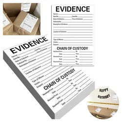 Self Adhesive Evidence Labels 4*6inches Stick on Evidence Stickers for Forensics Class, Theme Birthday Party 100Pcs