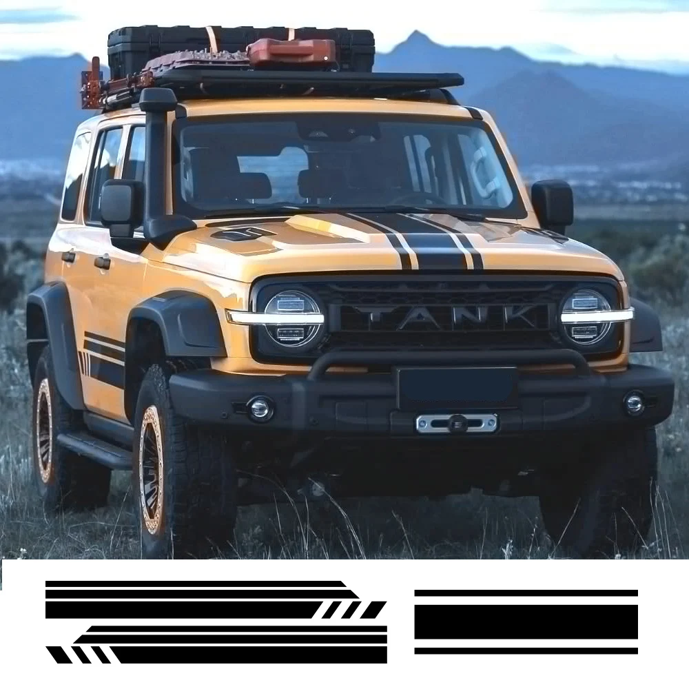 

Car Hood Bonnet Door Side Vinyl Film Strips Stickers Decal Decoration For GREAT WALL TANK 300 Styling Accessories