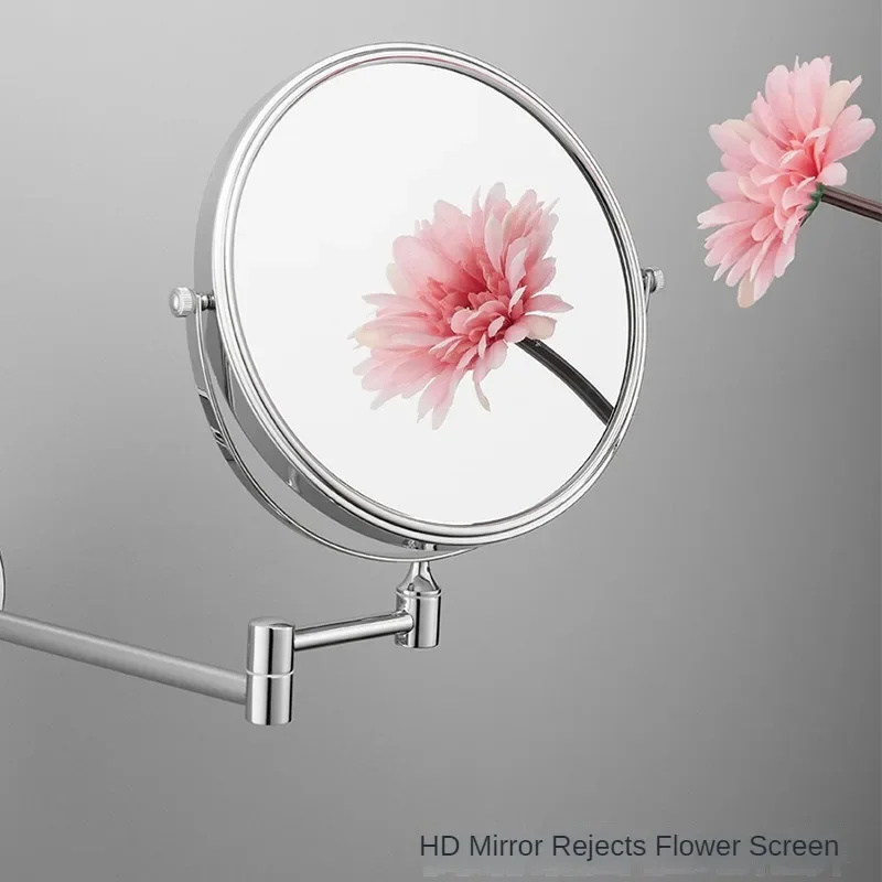 Double-sided Magnifying Makeup Mirror for Bathroom HD and Retractable Wall-Mounted and Rotating