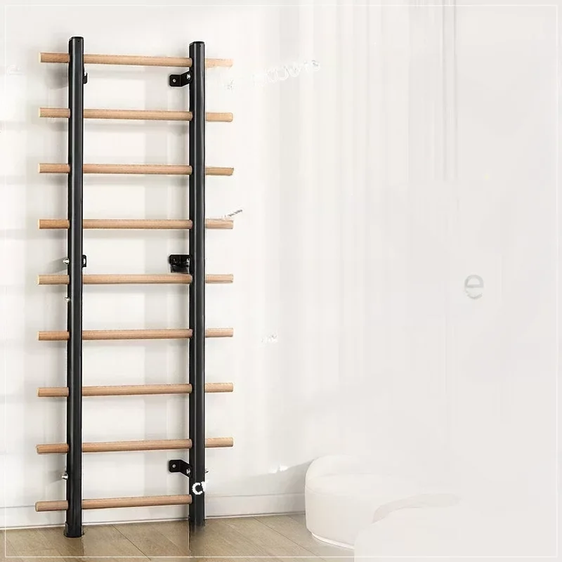 Gym Fitness Rod Wall Mounted Wooden Swedish Ladder