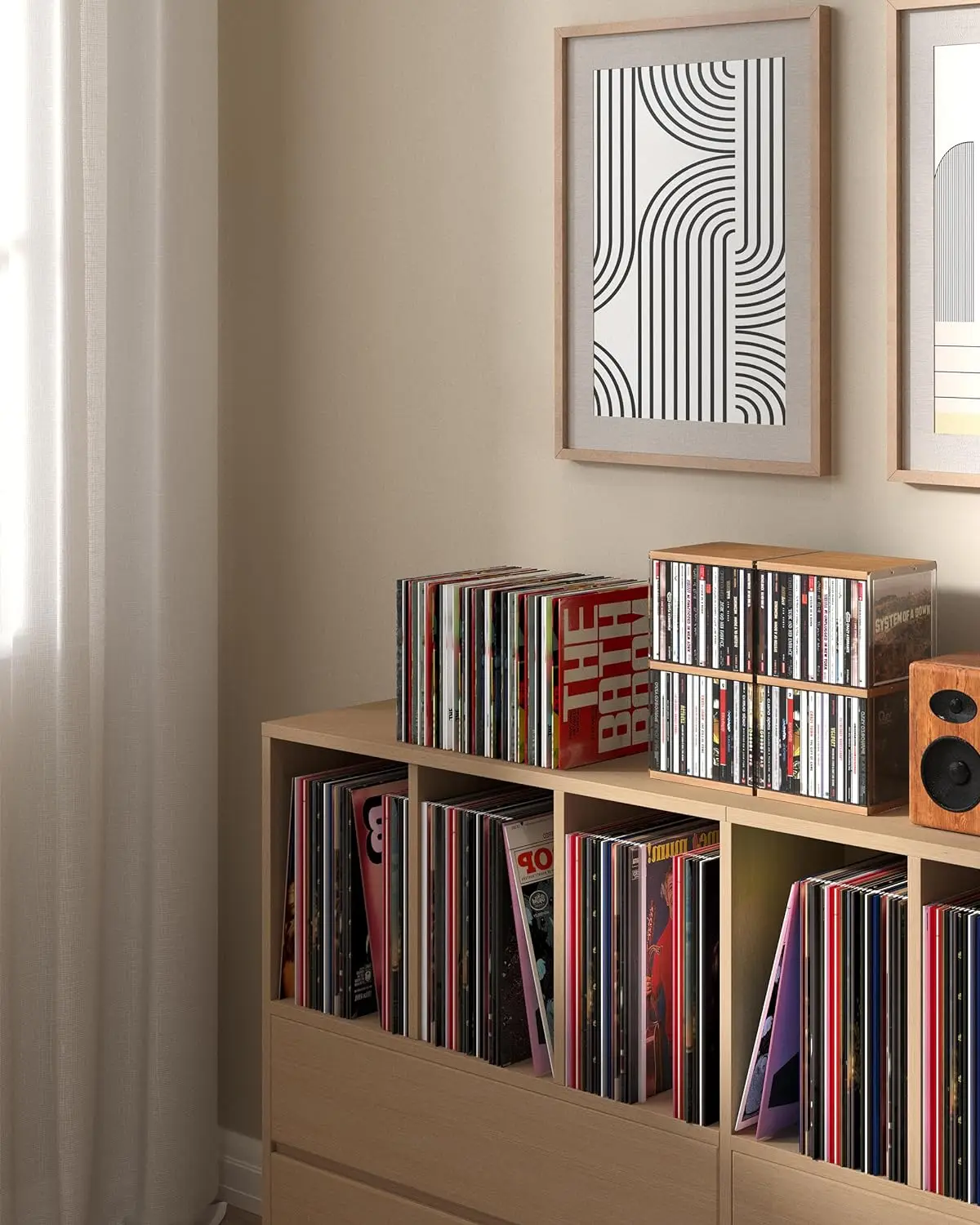 Immagine 5: Organizer da scrivania porta CD in MDF color noce retrò