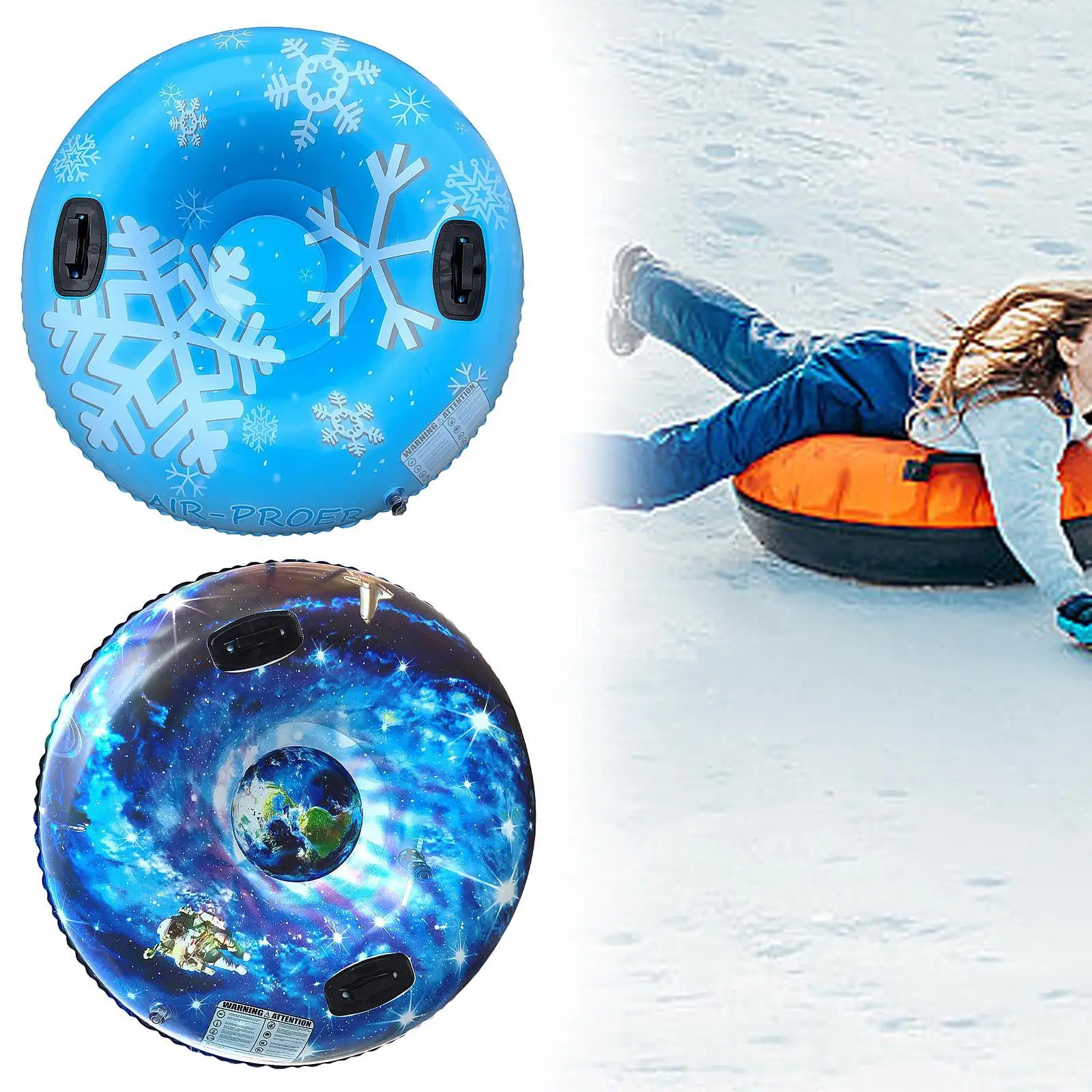 Inflatable Snow Tube Winter Snow Tube Portable Accessories Cold Resistant Sleigh