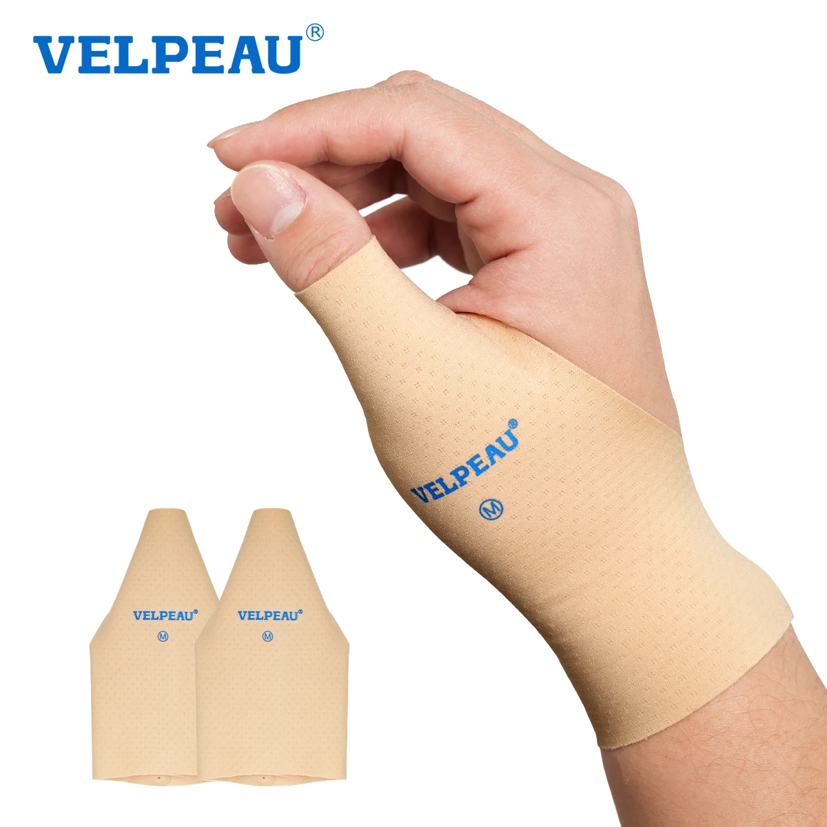 VELPEAU Thumb Compression Sleeve for Mild Pain, Arthritis and Sports, Highly Elastic and Splashproof Thumb Support Cover 2PCS