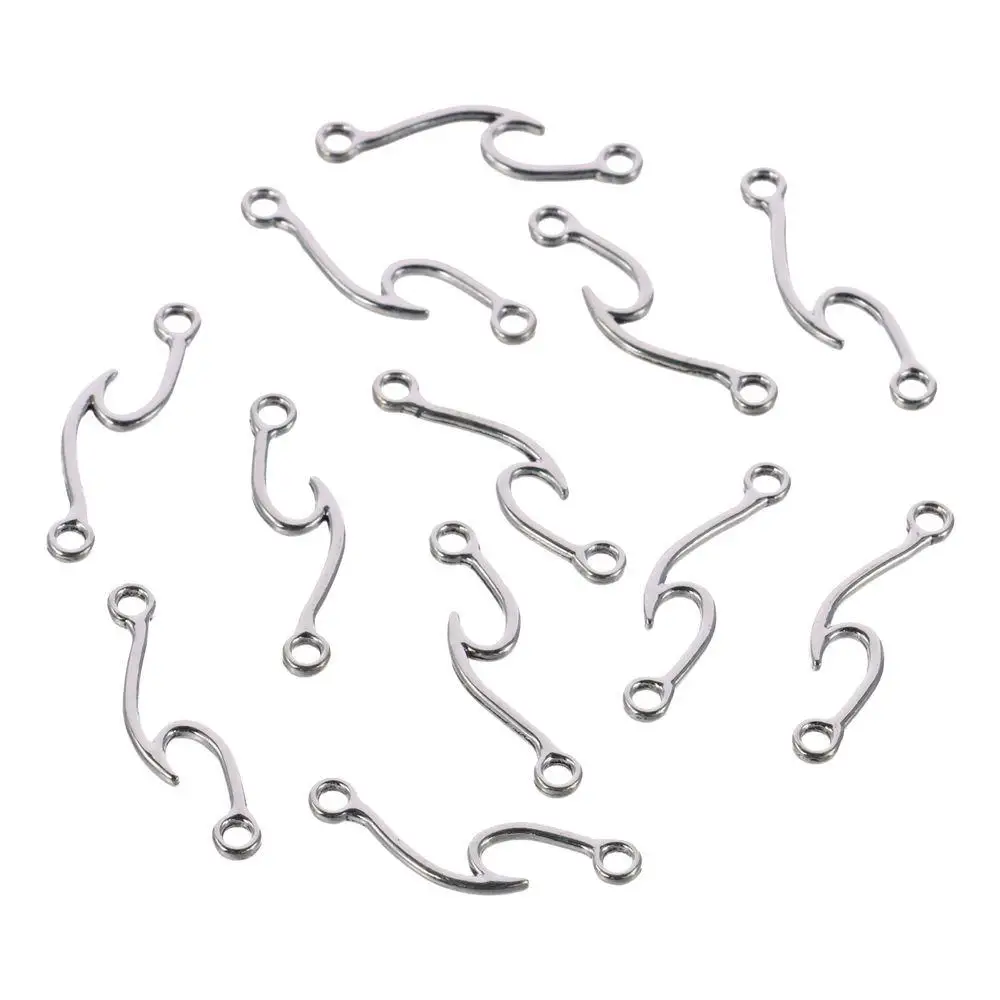 Dijes de conector de onda de aleación, colgante de conector de onda, Bullk colgantes de plata, dijes de onda, artesanías hechas a mano, amantes