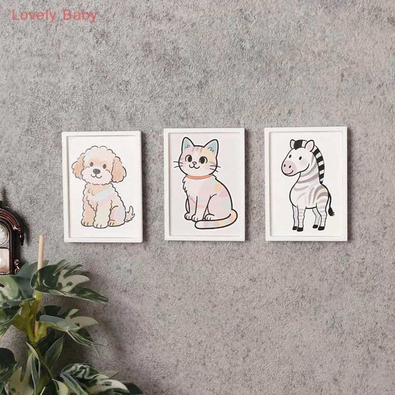 【BS】3Pcs Dollhouse Miniature Picture Frame Mural 1:12 Scale Mini Craft Picture Playing House Ornament Kids Toys