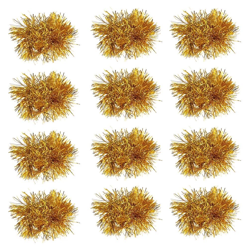 

12 Pcs Wrist Flower Cheerleaders Poms Sports Gold Cheerleading Cheering Squad Plastic Pompoms Prop Spirited Child