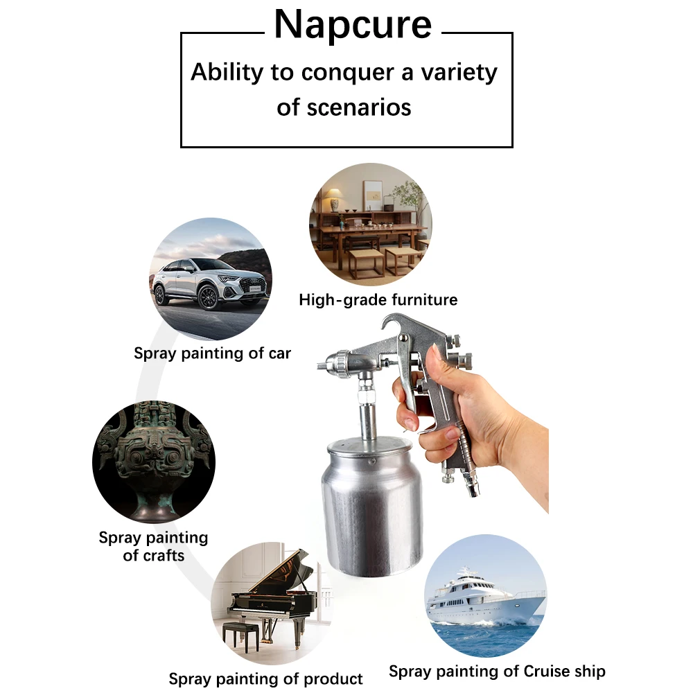Color Spray Gun F-75 Spray Gun Handle Adjustable 1.5mm Nozzle with Cup Silver for Automotive Furniture Parts Painting